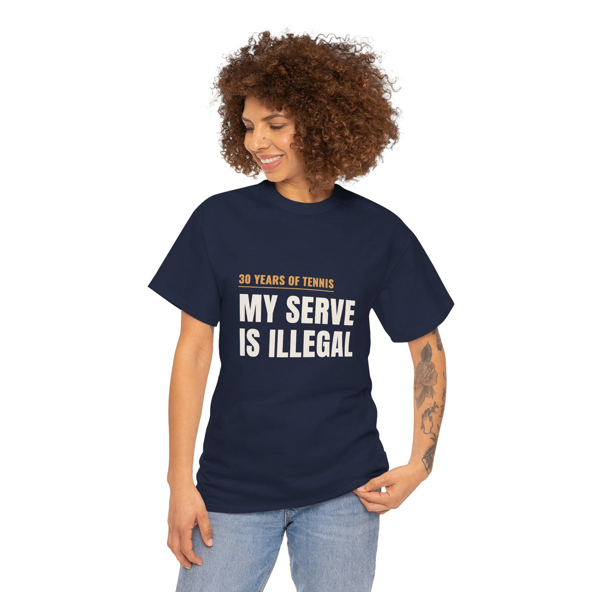 Funny Pickleball Tennis Player Shirt, "My Serve Is Illegal" Tee