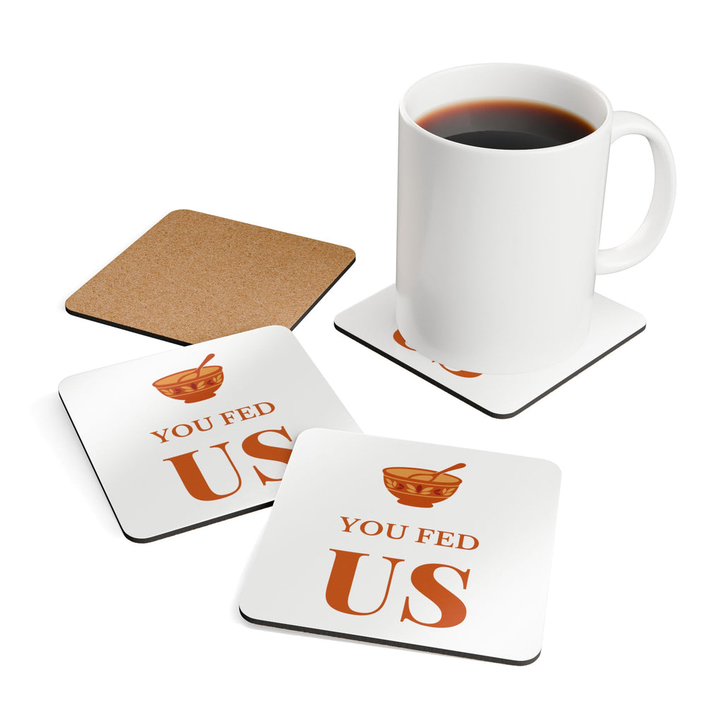 Friendsgiving Host Gift Coasters for Hosts, "YOU FED US"