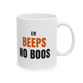 ER Nurse Halloween Mug, "ER BEEPS NO BOOS" for Night-Shift Emergency Nurses
