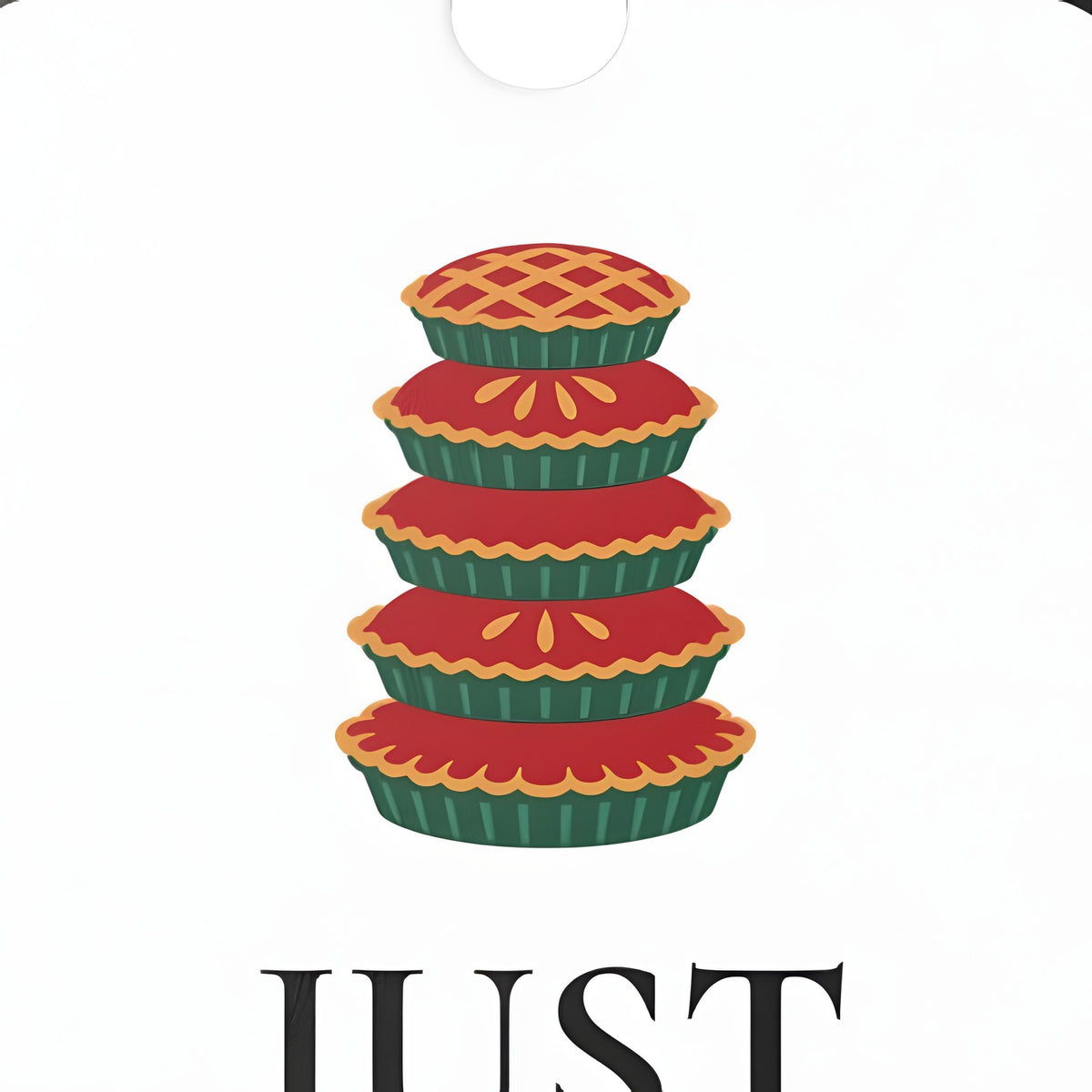 Church Potluck Christmas Ornament for a Generous Baker, "JUST FIVE" hermes-closeup