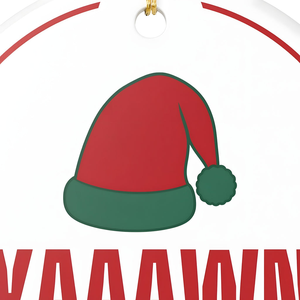 Boys Christmas Ornament for Boys and Teens With Deadpan Humor, "YAAAWN" hermes-closeup